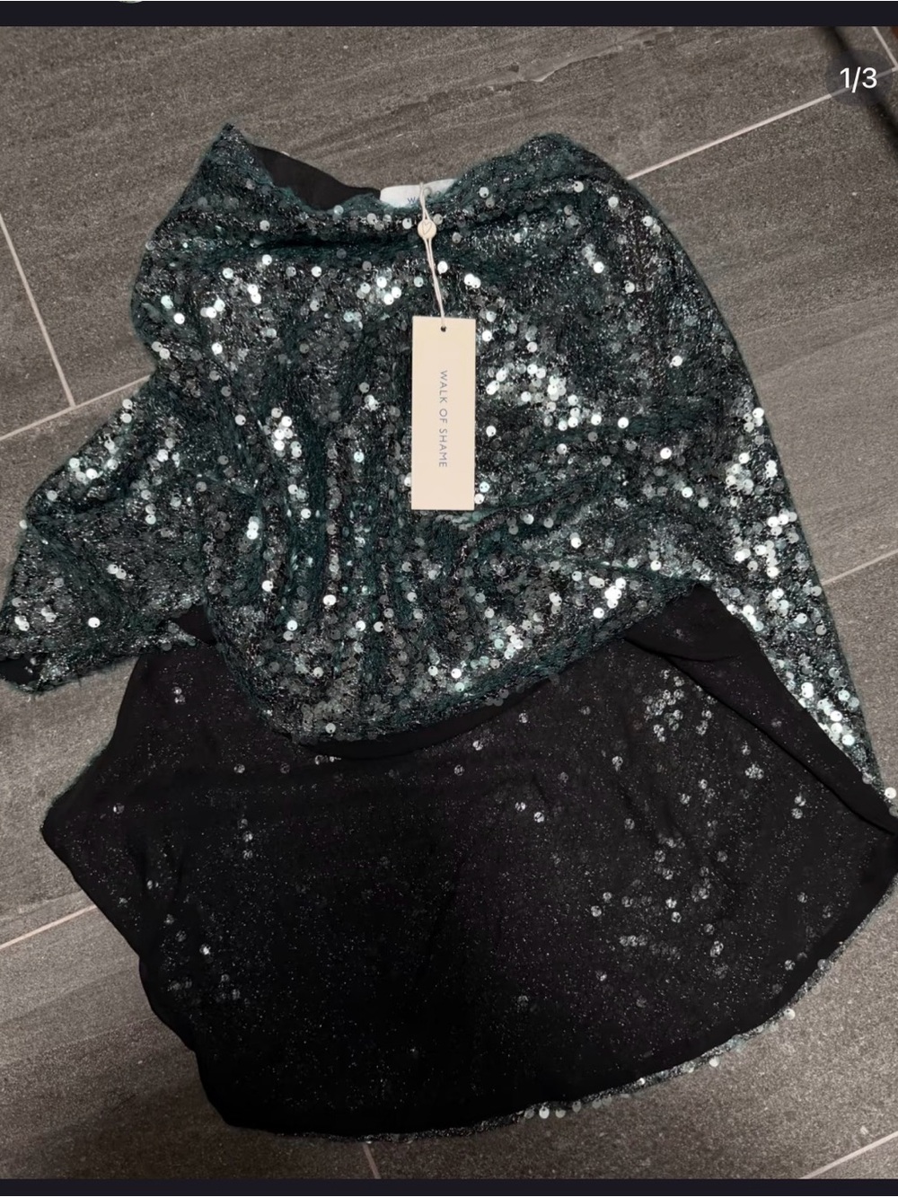 Emerald Green Sequin Midi Skirt
